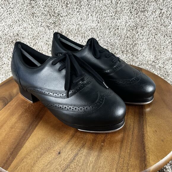 Capezio Roxy Tap Womens 10.5 W Professional Dance Shoes Black Leather 960 - Picture 1 of 13